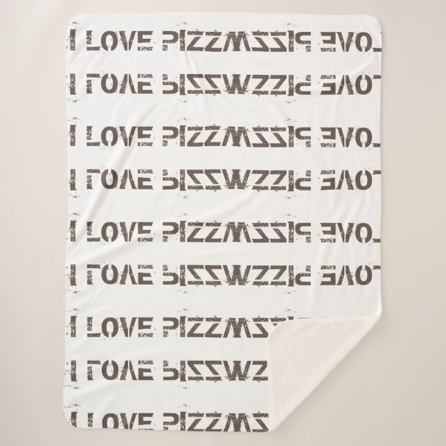 I LOVE PIZZA SHERPA BLANKET (Front)