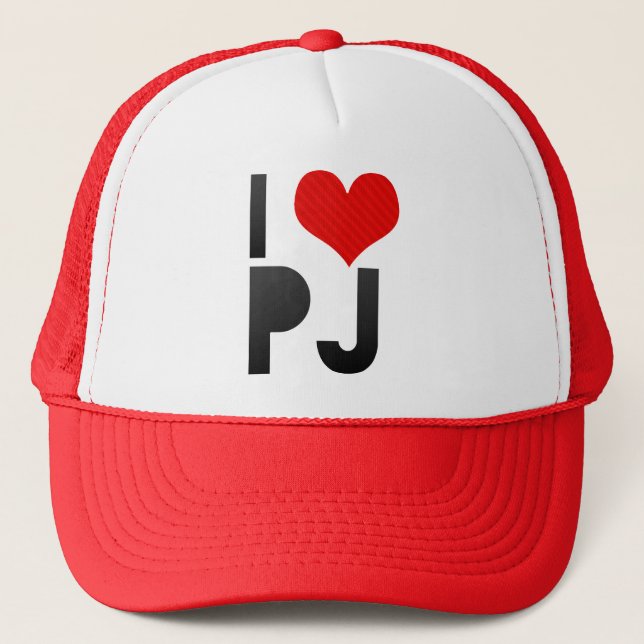 I Love PJ Trucker Hat (Front)