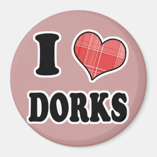 I Love (Plaid Heart) Dorks Magnet