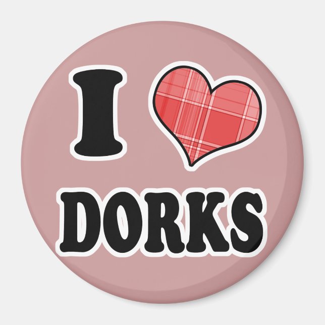I Love (Plaid Heart) Dorks Magnet (Front)