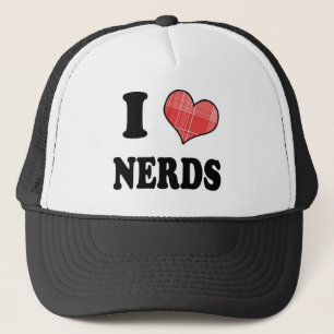 I Love (Plaid Heart) Nerds Trucker Hat