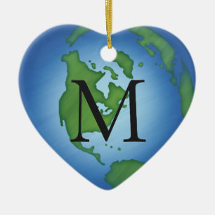 I Love Planet Earth Environmental Awareness Custom Ceramic Ornament