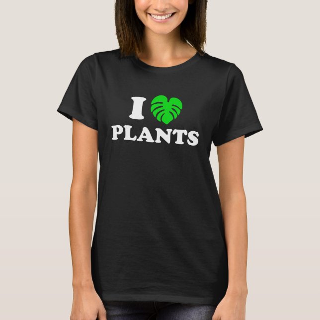 I Love Plants Cute  Monstera Leaf Heart Garden Mam T-Shirt (Front)