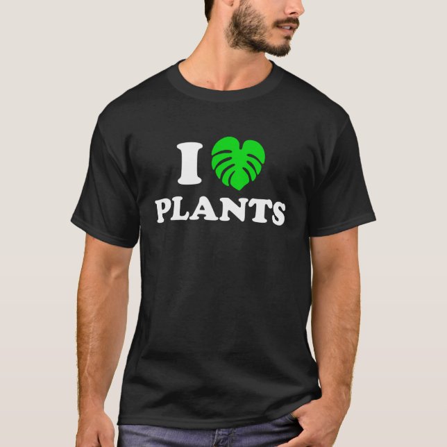 I Love Plants Cute  Monstera Leaf Heart Garden Mam T-Shirt (Front)