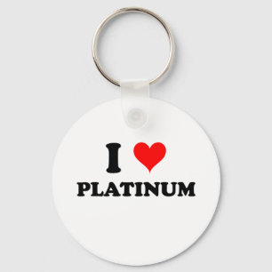 I Love Platinum Key Ring