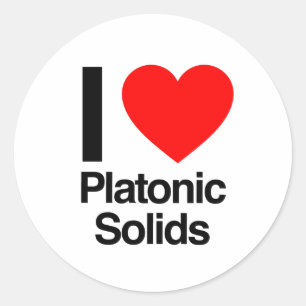 i love platonic solids classic round sticker