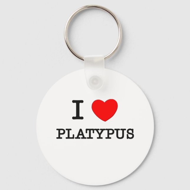 I Love Platypus Key Ring (Front)