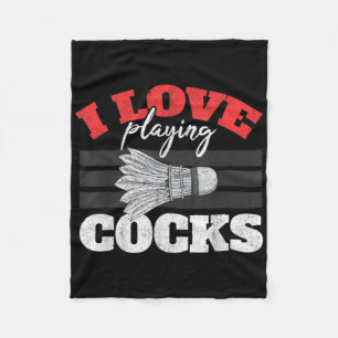 I Love Playing S Shuttle Birdie Badminton Fleece Blanket