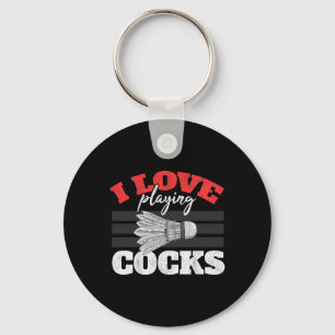 I Love Playing S Shuttle Birdie Badminton  Key Ring