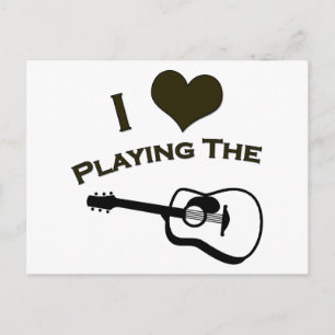 I Love Playing the Guitar Postcard