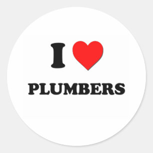 I Love Plumbers Classic Round Sticker