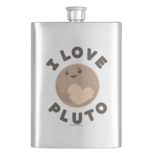 I Love Pluto Hip Flask