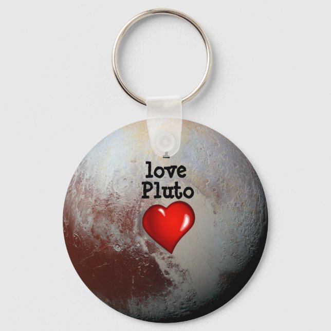 I love Pluto red heart Key Ring (Front)