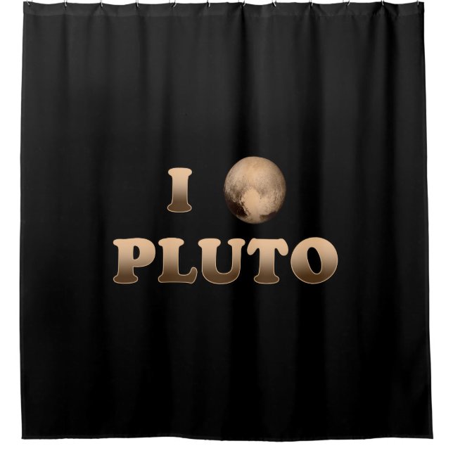 I Love Pluto Shower Curtain (Front)