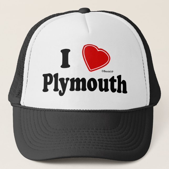 I Love Plymouth Trucker Hat (Front)
