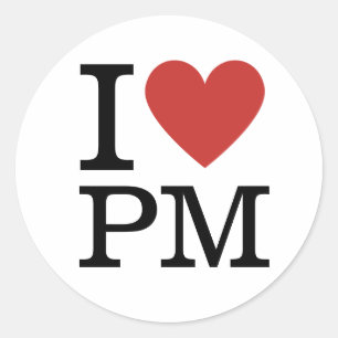 I ❤️ Love PM Project Management Staff CUSTOM Classic Round Sticker