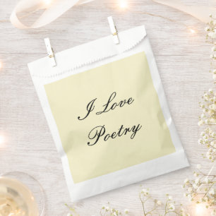 I Love Poetry Favour Bags (Cream & Black)