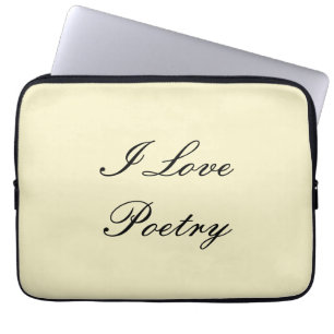I Love Poetry Tablet Case (Cream & Black)