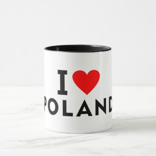 I love Poland country like heart travel tourism Mug