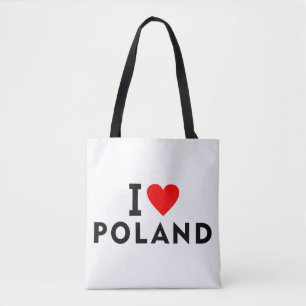 I love Poland country like heart travel tourism Tote Bag