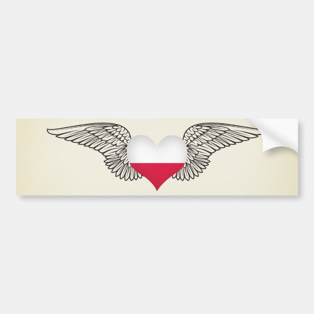I Love Poland -wings Bumper Sticker (Front)