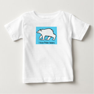 I love POLAR BEARS - Animal graphic - Arctic Baby T-Shirt