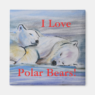 I Love Polar Bears! Magnet