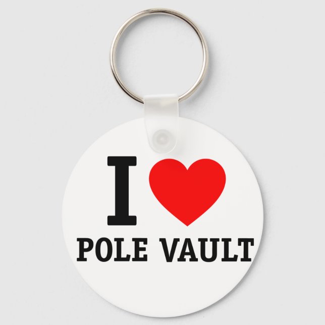 I Love Pole Vault Key Ring (Front)