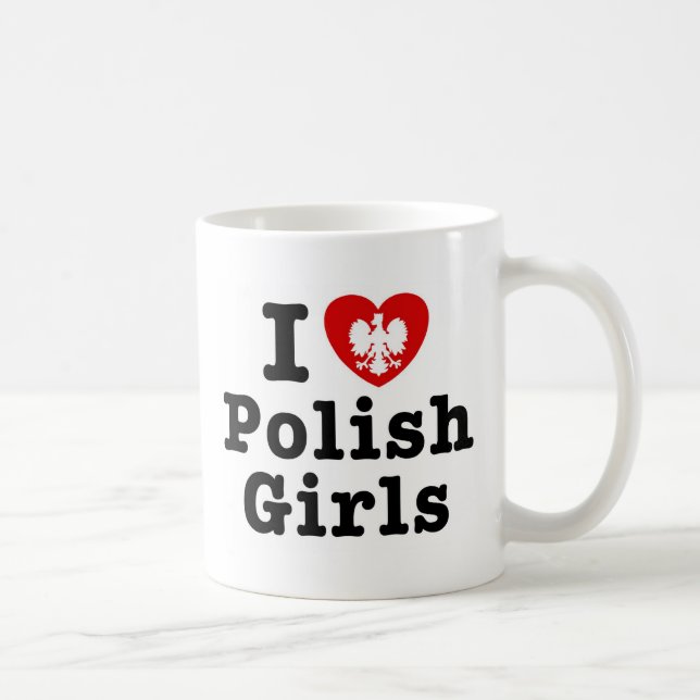 I Love Polish Girls Coffee Mug (Right)