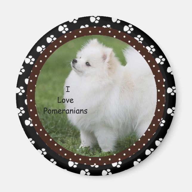I love Pomeranian Dog Magnet 2 (Front)
