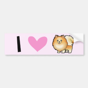I Love Pomeranians Bumper Sticker