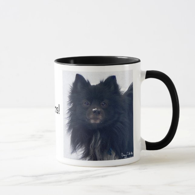 " I LOVE Pomeranians!" Watercolor Painting  Mug (Right)