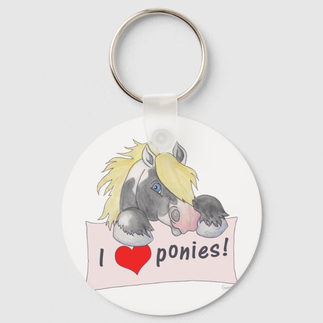 I love Ponies! Key Ring (Front)