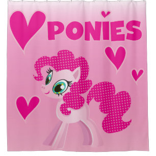 I Love Ponies Pink Pony Shower Curtain