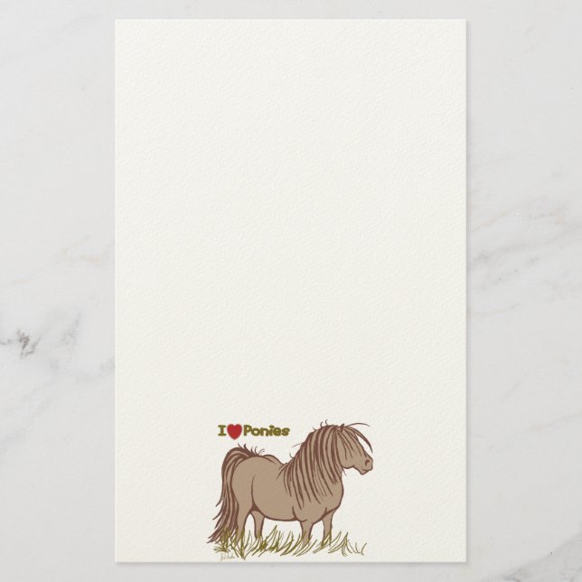 I Love Ponies Stationery (Front)