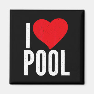 I Love Pool Billiards Magnet