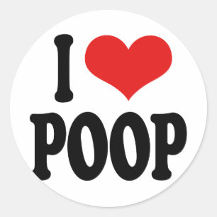 I Love Poop Classic Round Sticker