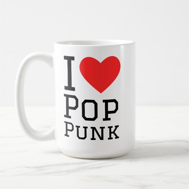 I love pop punk square sticker coffee mug (Left)