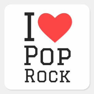 I love pop rock square sticker