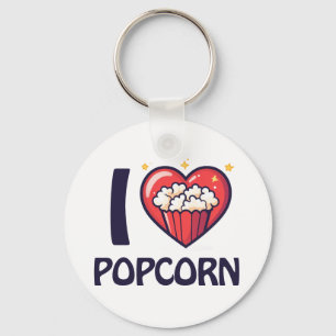 I love Popcorn Key Ring