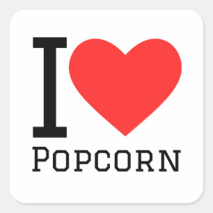I love popcorn square sticker