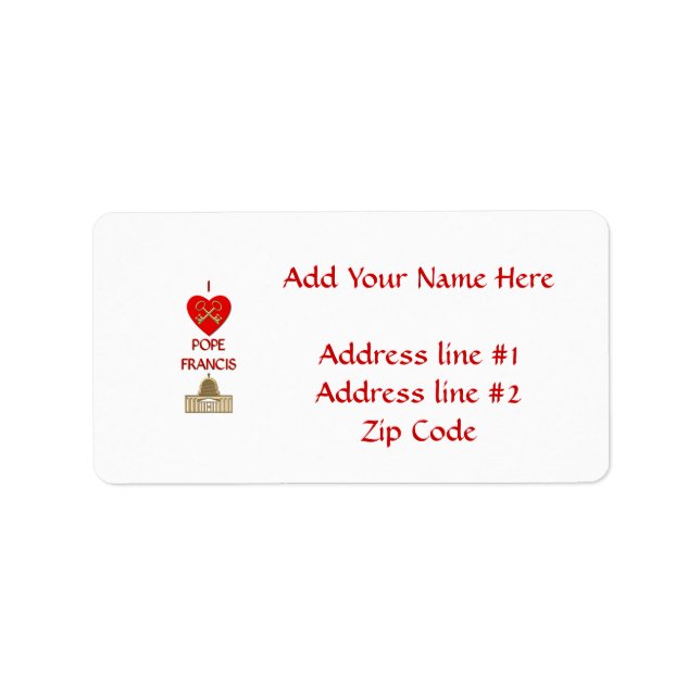 I Love Pope Francis Label (Front)