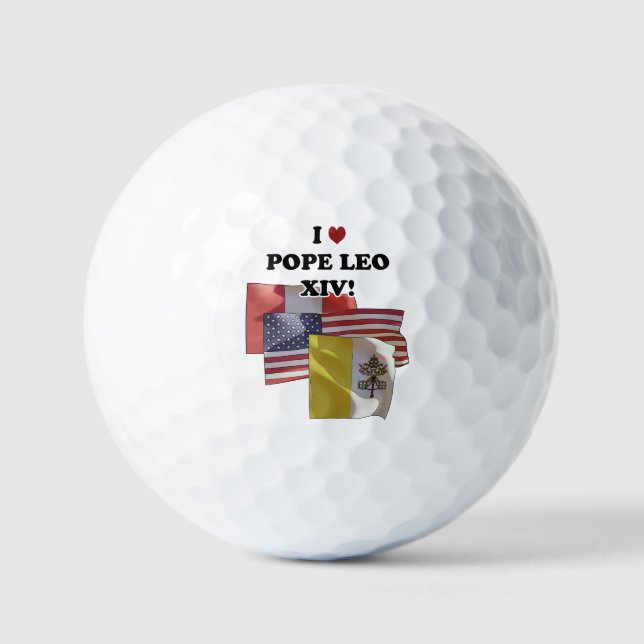 I Love Pope Leo XIV! (Version II) Golf Balls (Front)