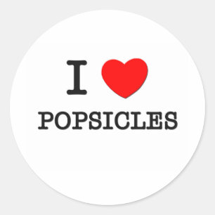 I Love Popsicles Classic Round Sticker