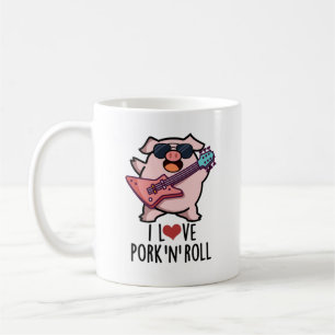 I Love Pork And Roll Funny Music Pig Pun  Coffee Mug