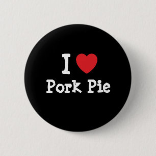 I love Pork Pie heart T-Shirt 6 Cm Round Badge