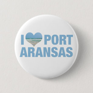 I Love Port Aransas Cute Texas Beach 6 Cm Round Badge
