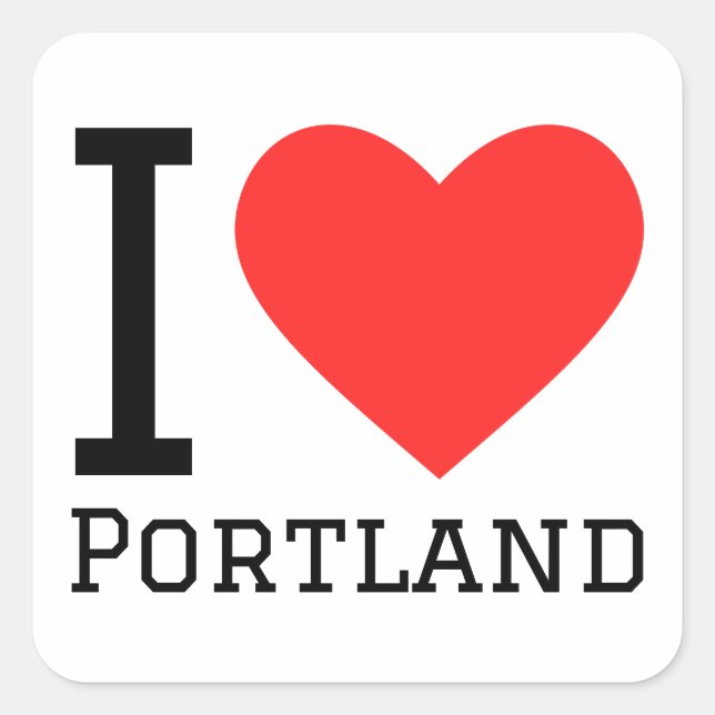 I love Portland  Square Sticker (Front)