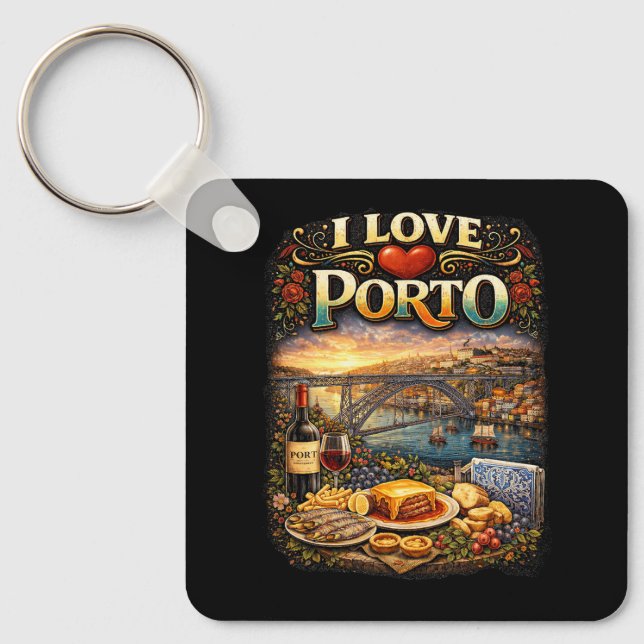 I Love Porto Key Ring (Front)