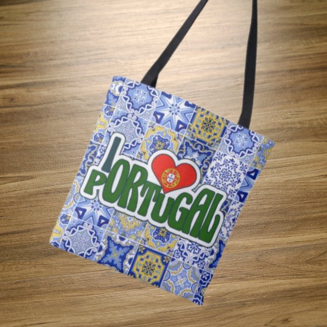 I Love Portugal Blue Tiles Shopping Bag (Creator Uploaded)